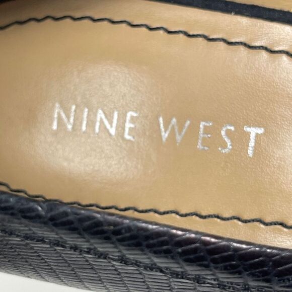 Nine West Women's Orsello Wedge Slip On Shoes Buckle Cap Toe Black Size 7M - Picture 9 of 10